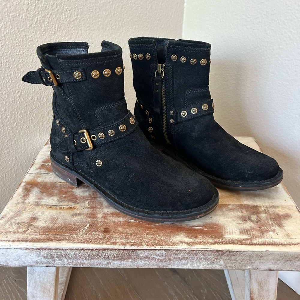 UGG Black Suede Studded Boots